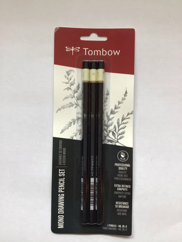 Tombow Mono Drawing Pencil Set, 3pcs
