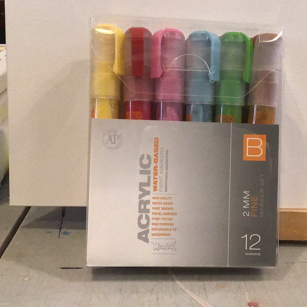 Montana Acrylic Paint Markers Set B 12pk JB Arts of Almonte