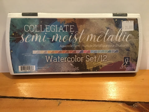 Semi-Moist Metallic Watercolour Set, 12 colours