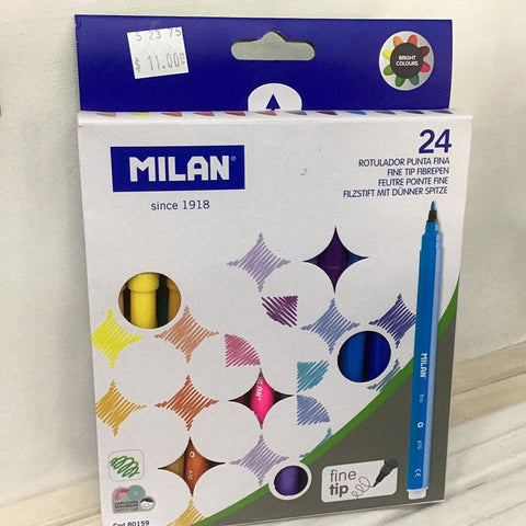 Milan Fine Tip Markers, 24 colours