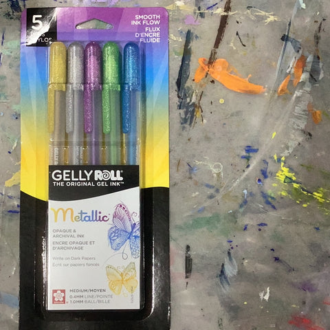 5 Pk Gelly Roll Metallic Pens