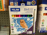 Milan Conic Tip Erasable Markers, 12 colours