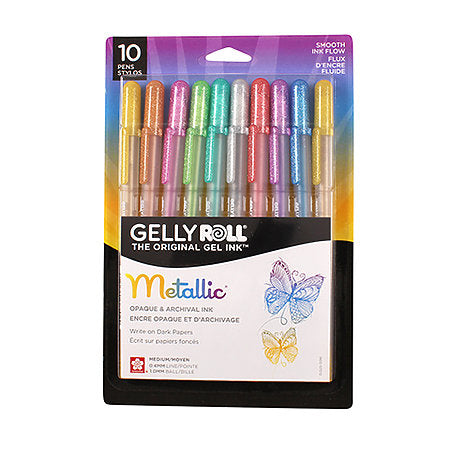 10 Pk Gelly Roll Metallic Pens