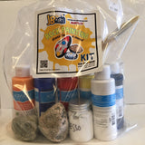 Rock painting kit: rocks, brushes, palette and sealant