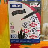 Milan Brush Tip Markers, 10 Colours