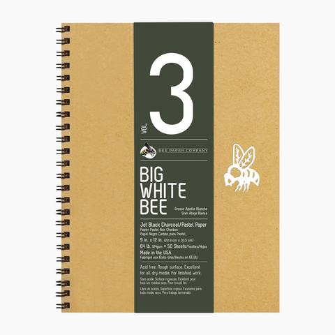 Bee Paper Big White Bee Charcoal Journal