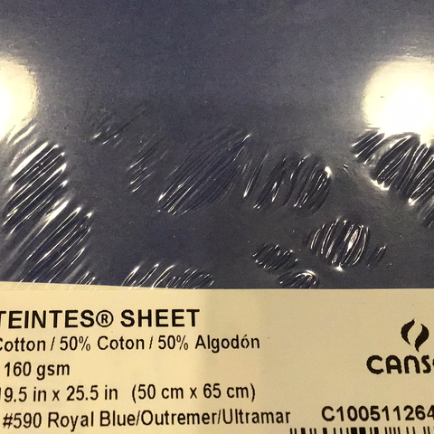 Canson Mi-Teintes Pastel/Charcoal Paper- Royal Blue Individual SHEETS